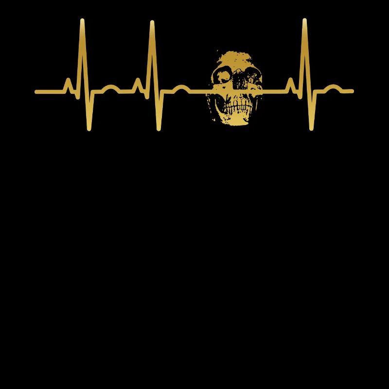 evolution ekg heartbeat skull totenkopf bonez 187