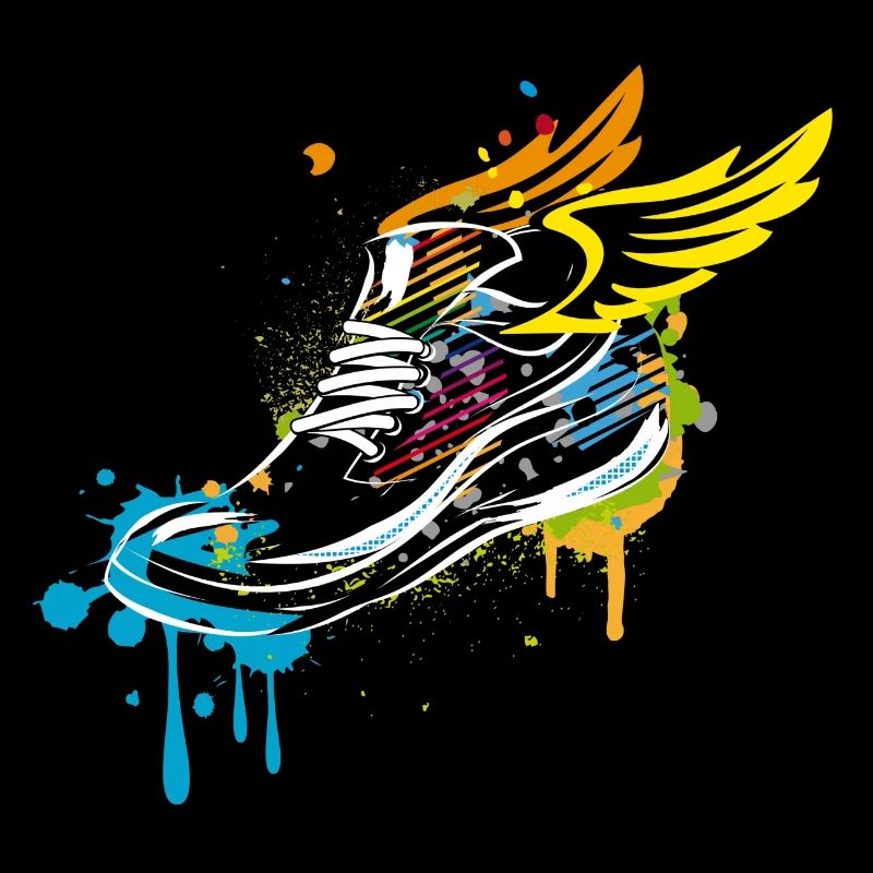 Sneaker graffiti with wings