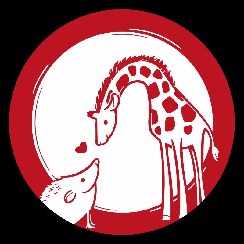 Giraffe und Igel Liebe