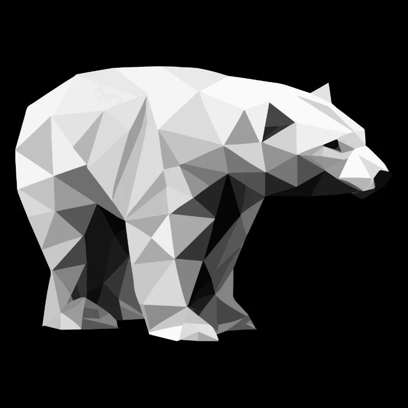 Geometric Polar Bear | Low Poly Arctic Animal 