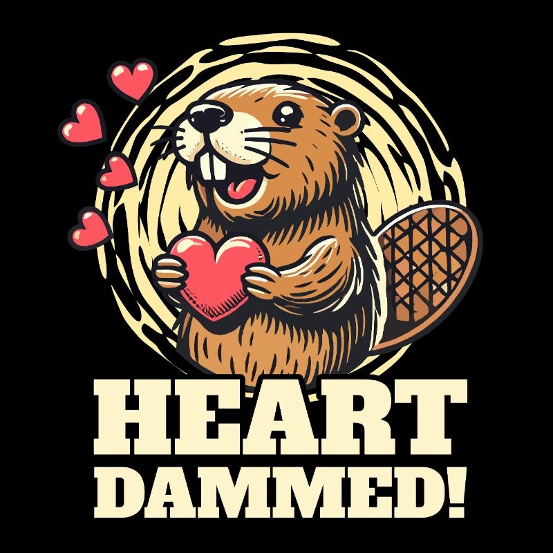 Coeur damné - Mignon design de castor pour la Saint-Valentin