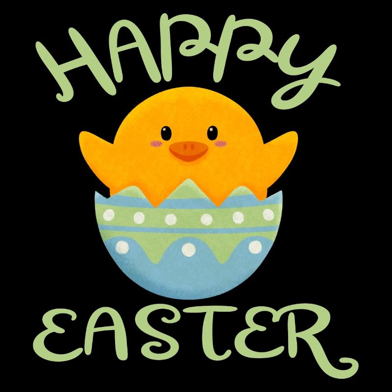 Happy Easter chick in Easter egg