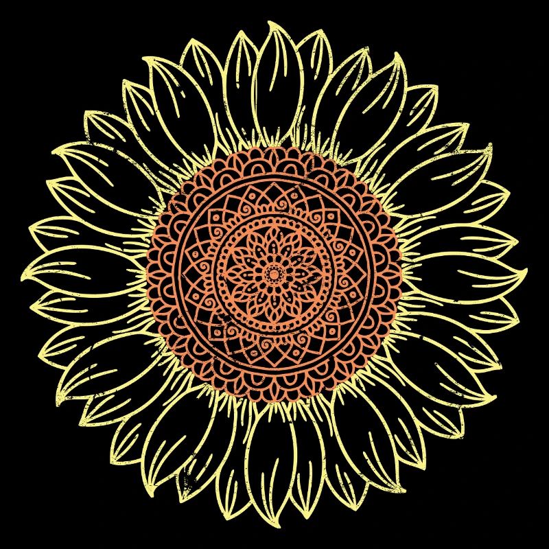 Conception complexe de mandala tournesol