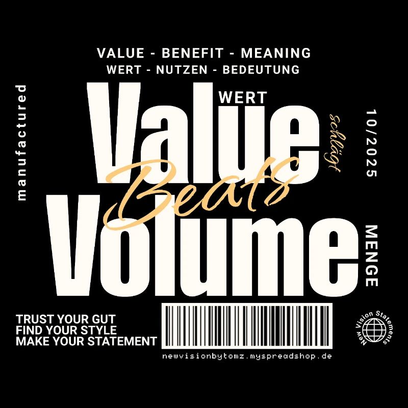 Value Beats Volume – Statement Design (Dark)