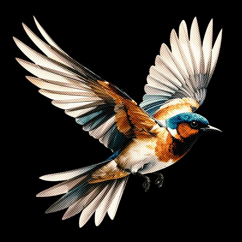Lebendige Pop-Art mit fliegendem Vogel