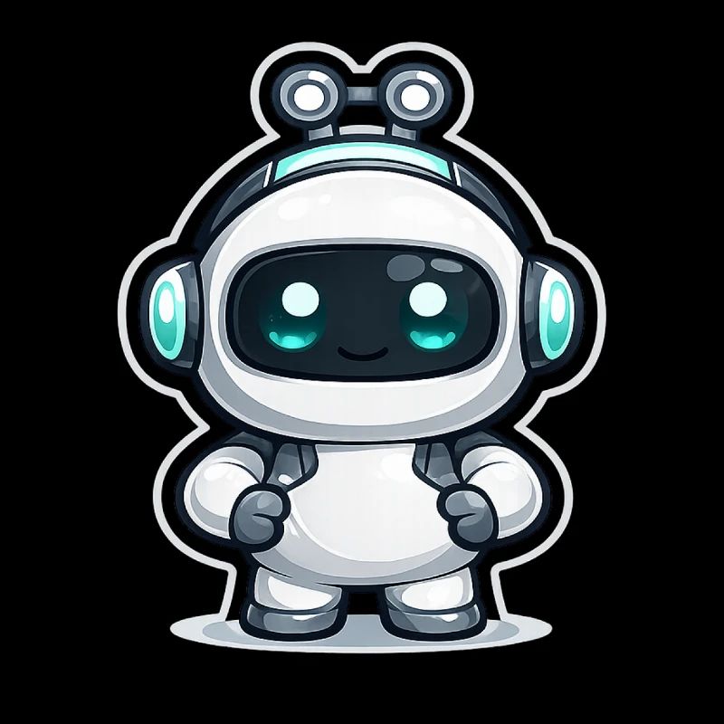 Copilot AI Robot Mascot Cute Dev Sticker