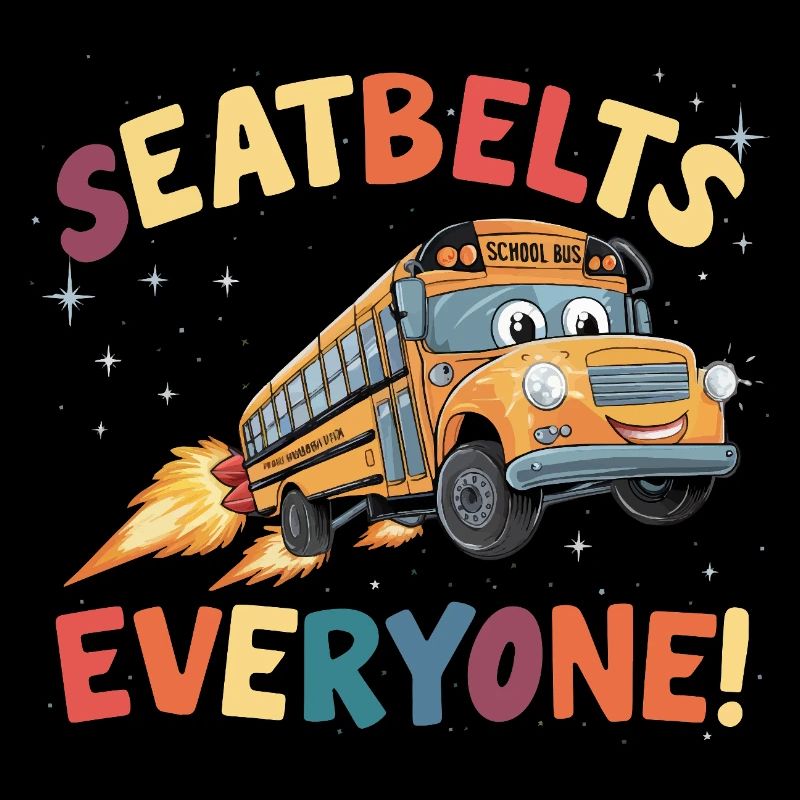 Space School Bus Rocket Flight