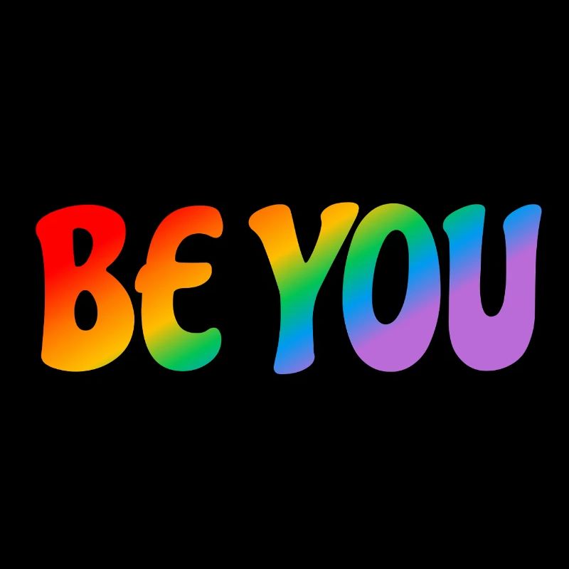 Sei du Regenbogen Text LGBTQ Pride Monat
