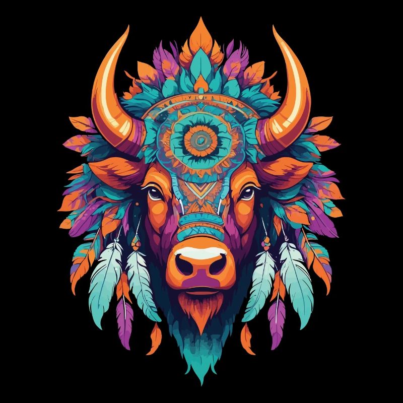 Conception de mandala du Taureau avec des éléments spirituels