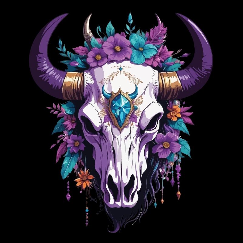 Conception de crâne d'animal totem spirituel de mandala