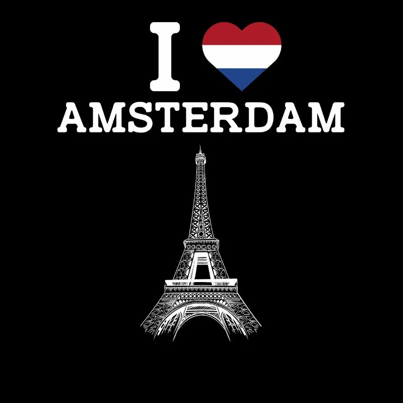 J’aime Amsterdam Cool Pays-Bas Drapeau Tour Eiffel