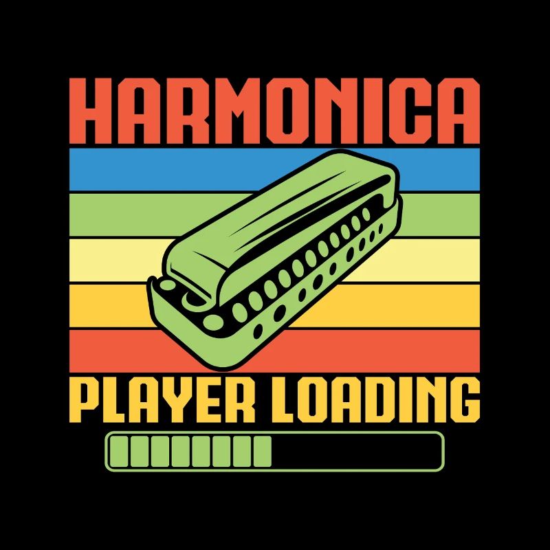 Funny Harmonica Player Loading Harmonica