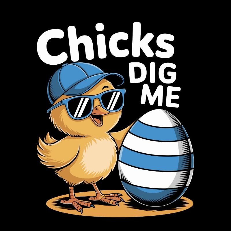 Funny Chick With Hat And Egg - Chicks Dig Me