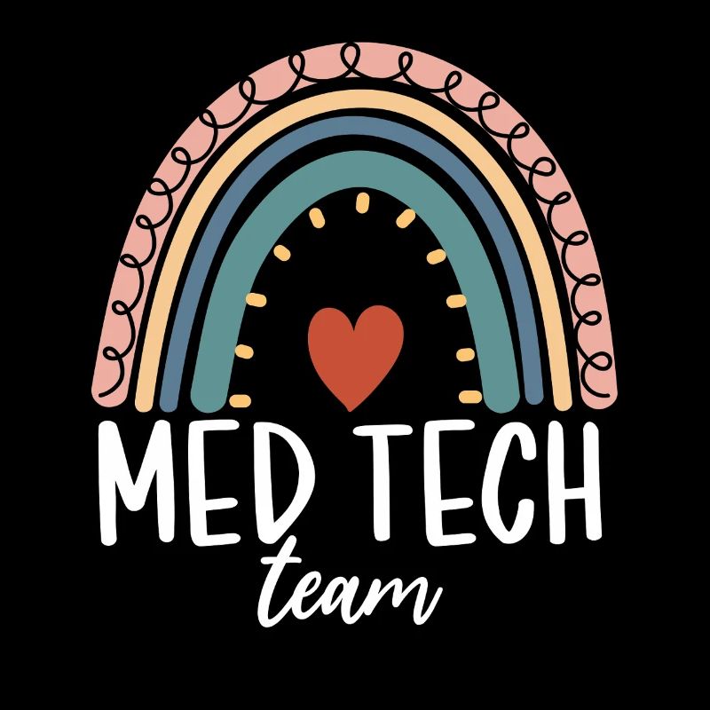 Med Tech Team Boho Rainbow Funny Medical Lab