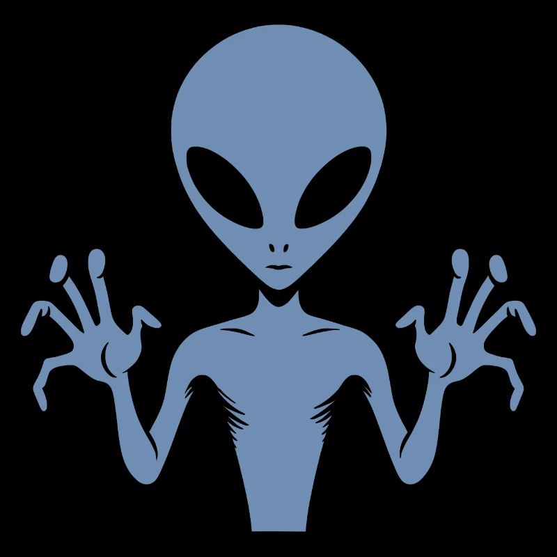 Alien alien body silhouette with hands