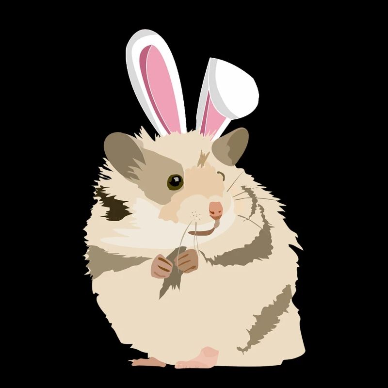 Hamster With Easter Bunny Ears Funny Pascha