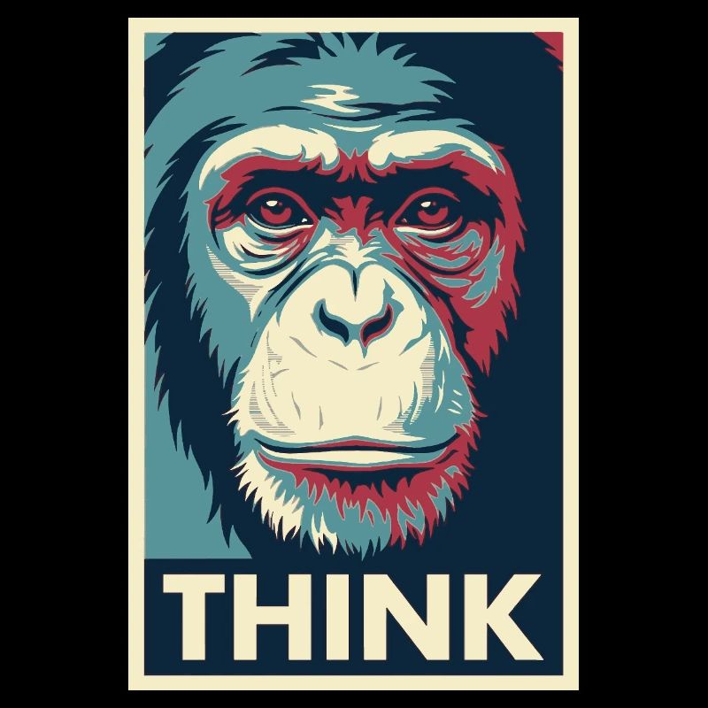 Monkey Thinking Pop Art Poster