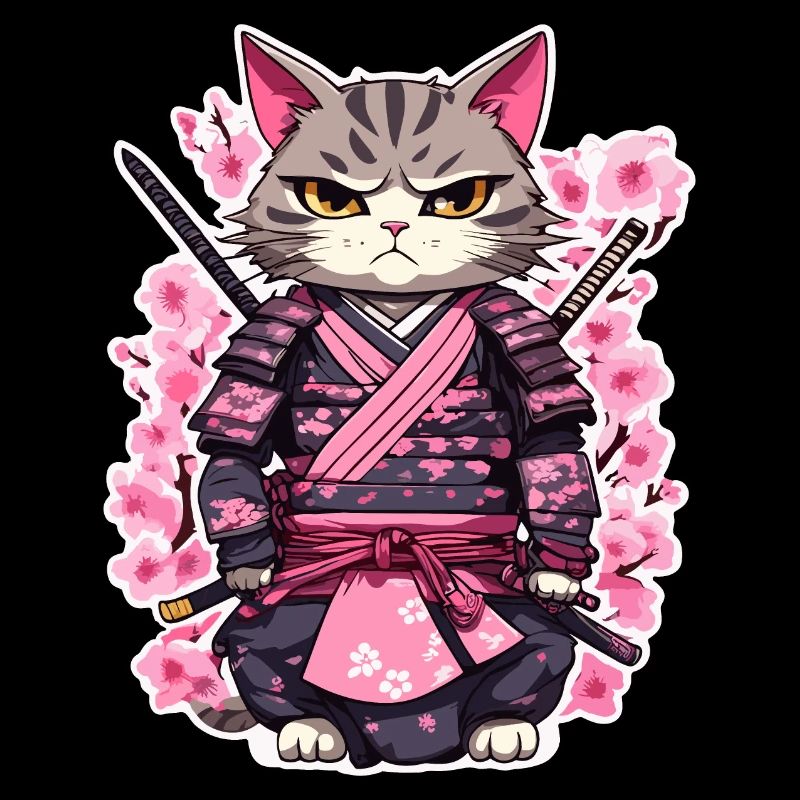 Samurai Katze & Kirschblüten #7