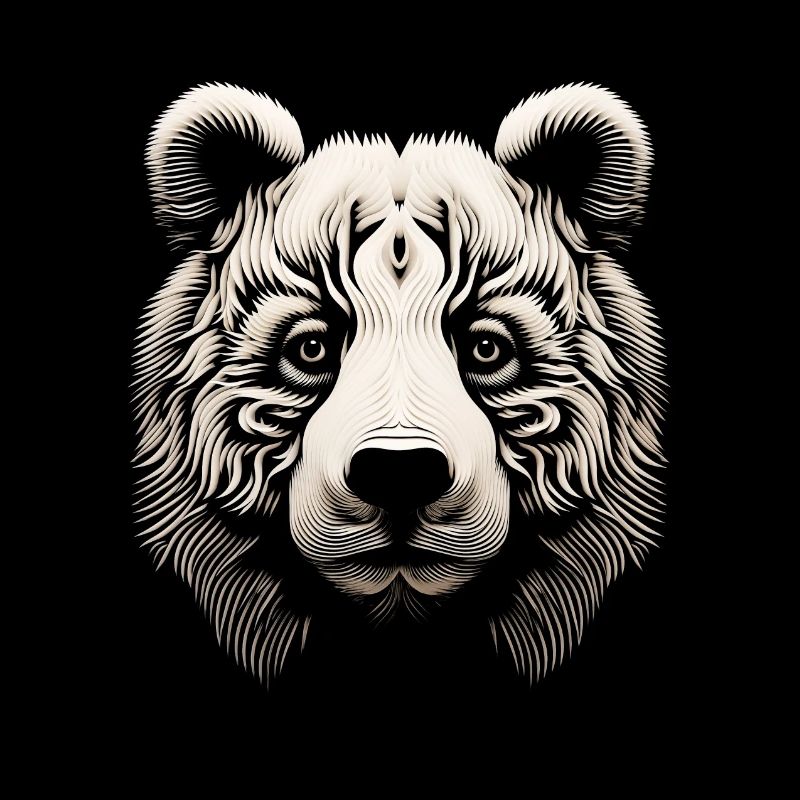 Abstract Op Art Bear Canvas - A Modern Wilderness