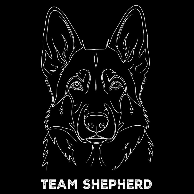 German Shepherd Team Shepherd Line Art
