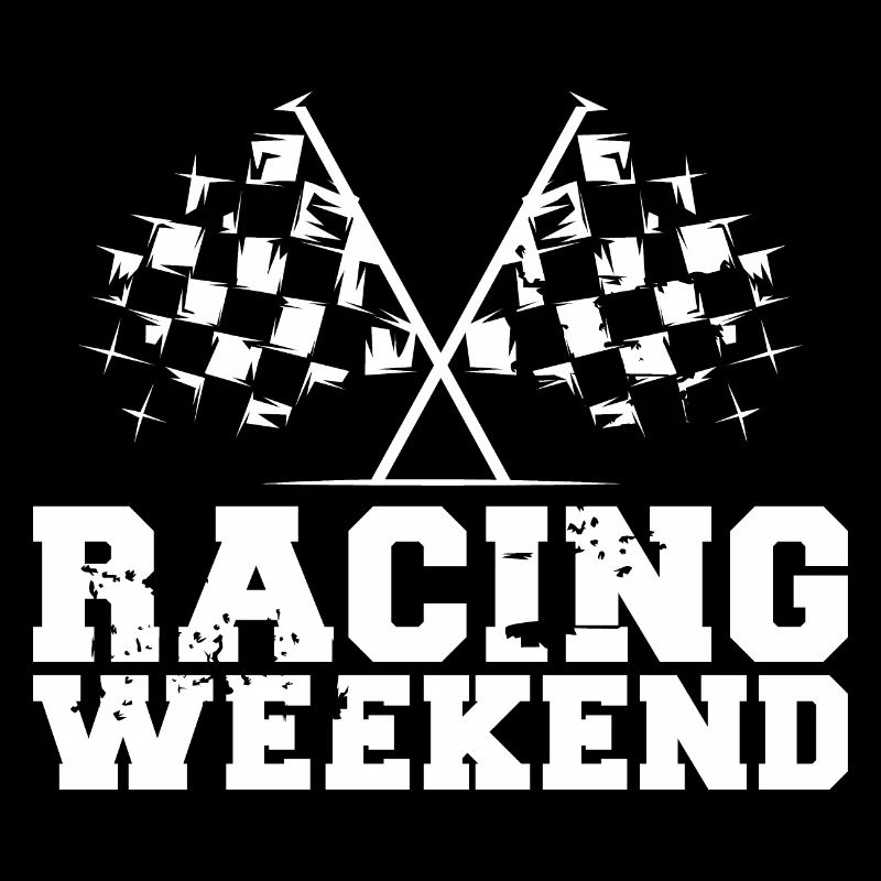 Voitures de week-end de course Symbole de course Drapeau