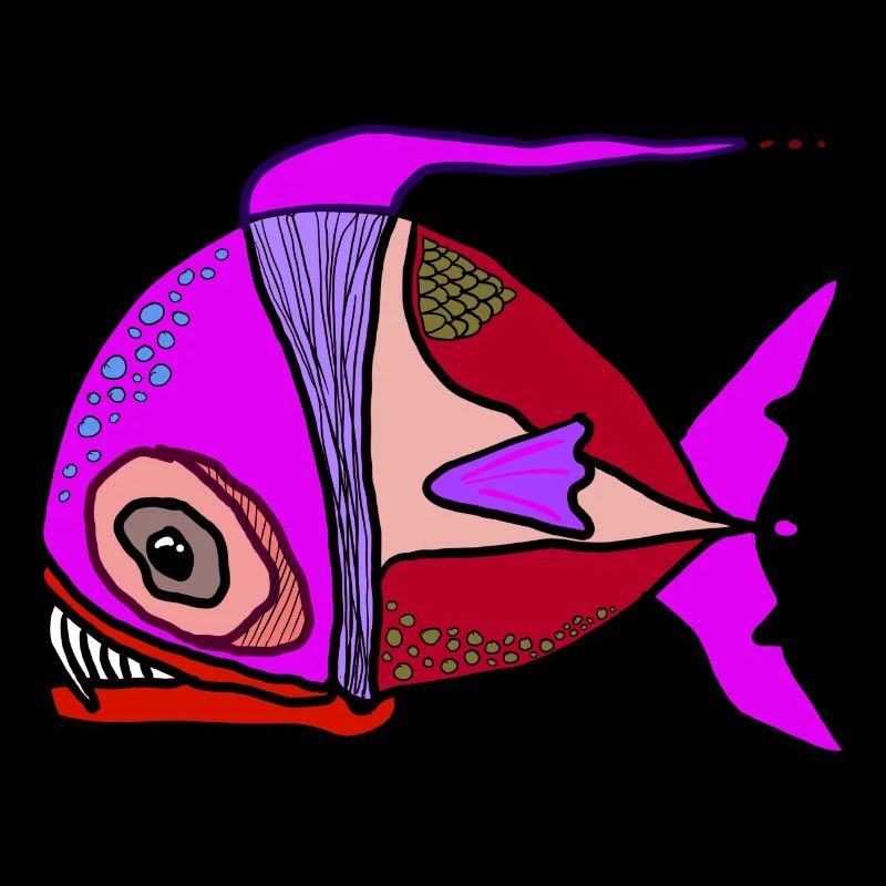 Bunter Surrealfisch Patchwork