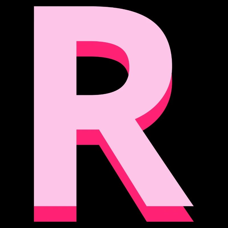 Pop und moderner rosa Buchstabe r