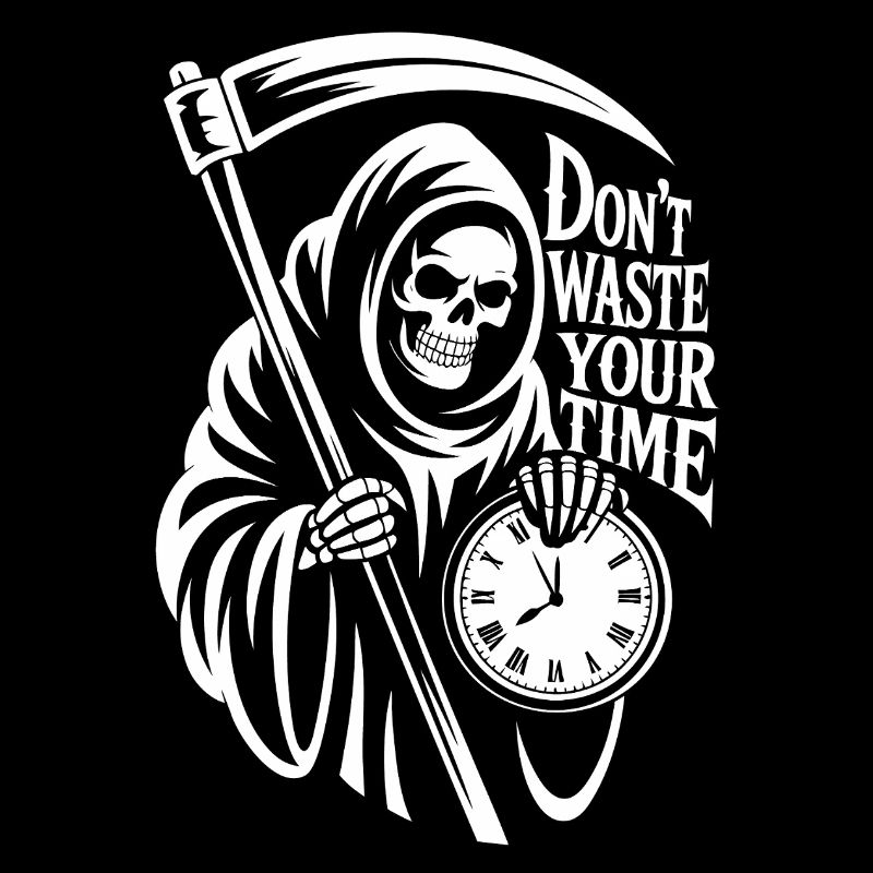 Grim Reaper Clock – Don't Waste Your Time Motif