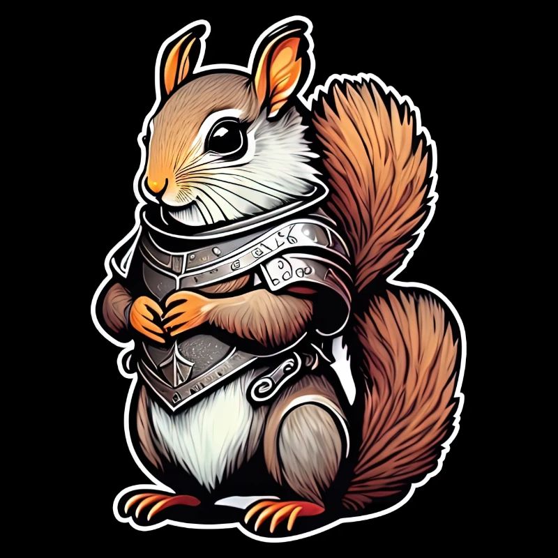 Warrior Squirrel Illustration