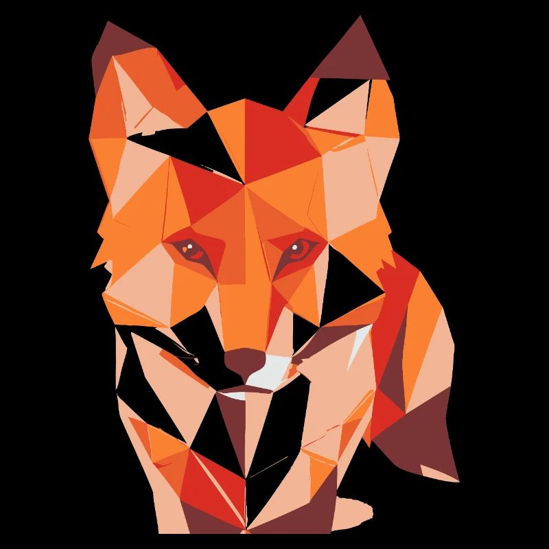 Fuchs ,Geometrisch , illustration,abstrakt,orange