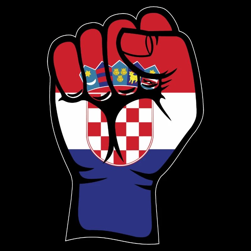 Drapeau de la Croatie Symbole de la main du poing