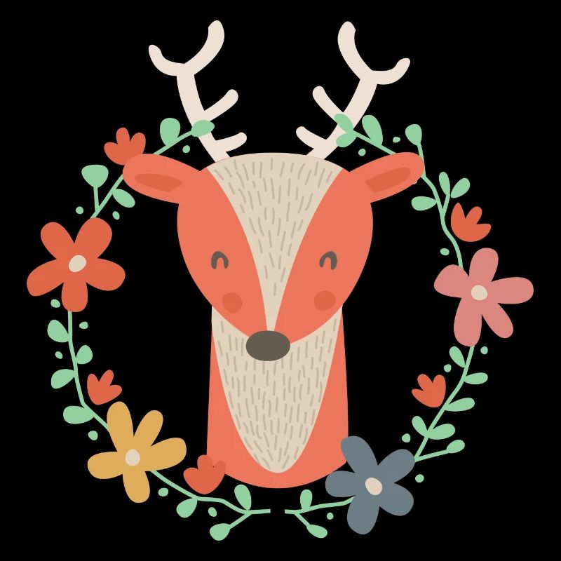 Sugar sweet cerf avec la fleur de vrille