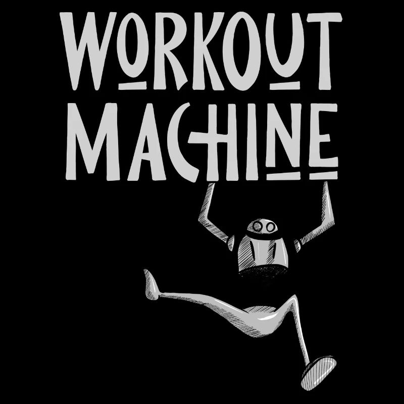 Workout machine! Funny sporty robot