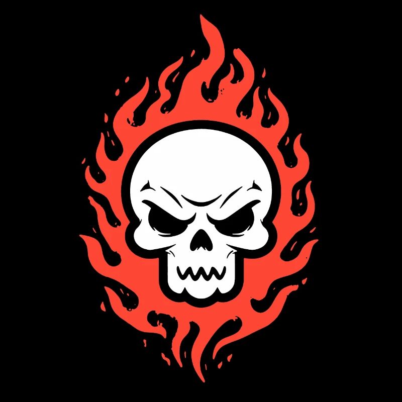 Skull in flames