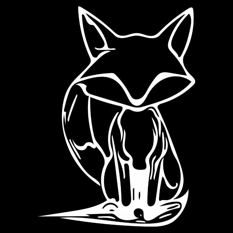 Cute vintage fox drawing