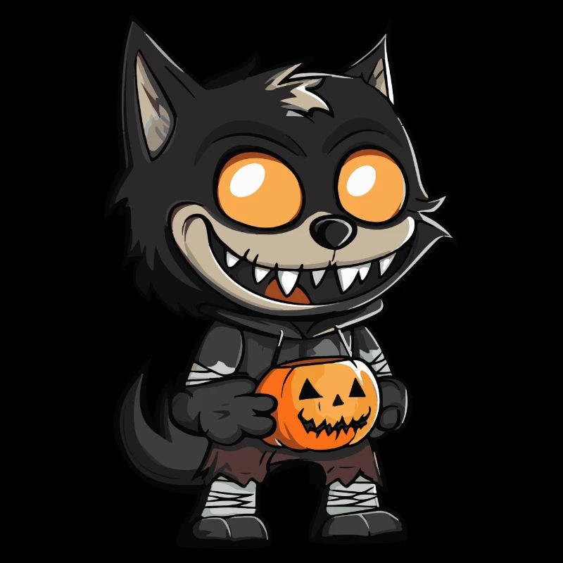 Wolf Halloween Comic Lustig