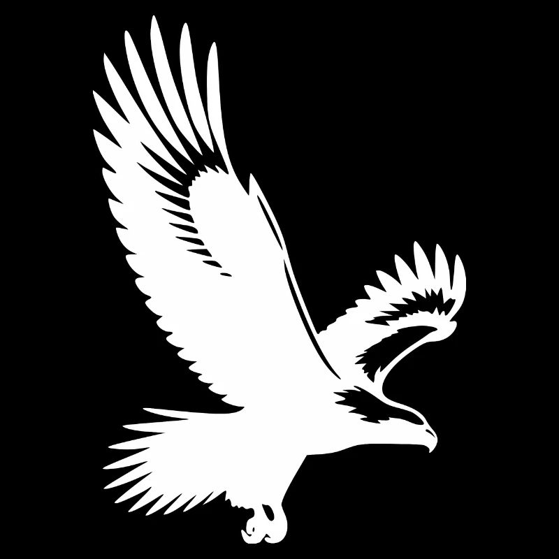 White-tailed eagle with huge wings tattoo style bird