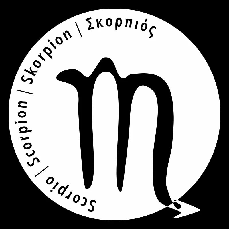 Tierkreiszeichen Skorpion (Scorpio) mit Text