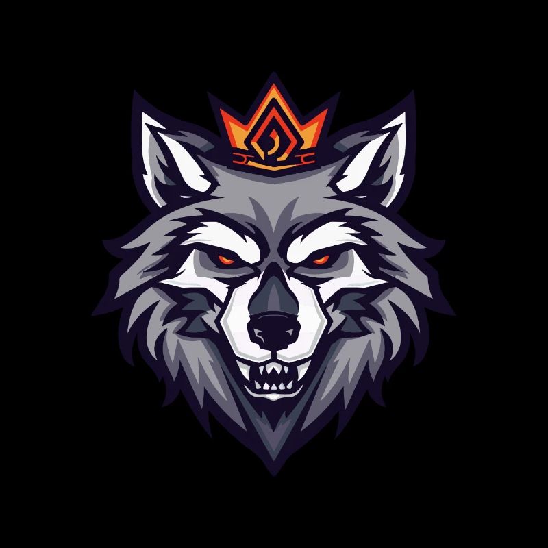 Wolf Kopf Krone
