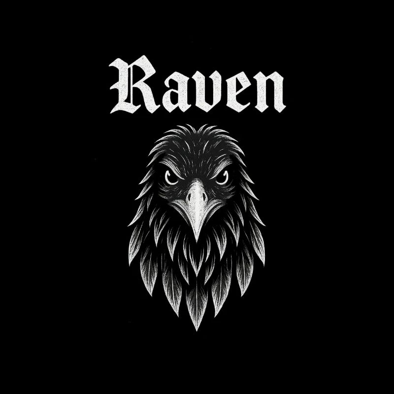 Raven Gothic Kopf Illustration Geschenkidee