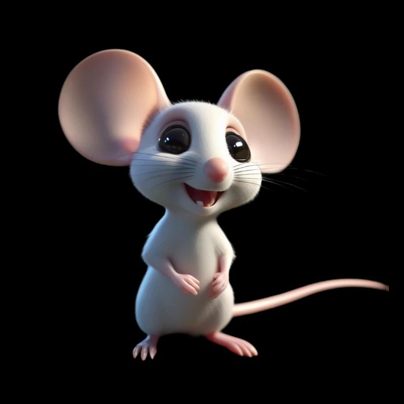 Whimsical White Mouse Charm