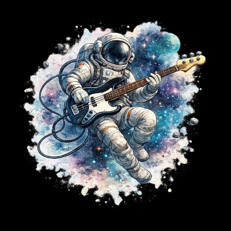 Astronaute spatial avec basse