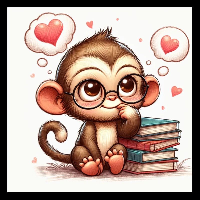 Affe mit Buch