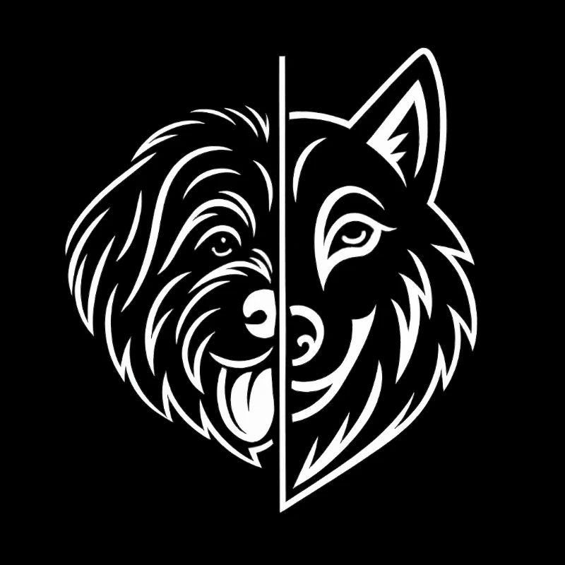 TinyPaws Black & White Edition Shih Tzu / Wolf w