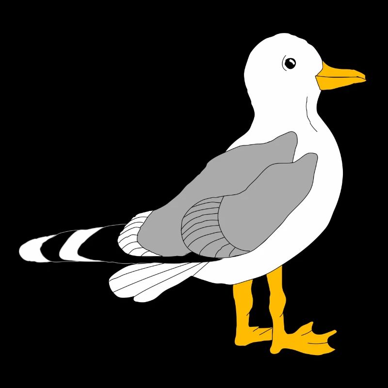 Whimsical Grey Wing Duck Illustration