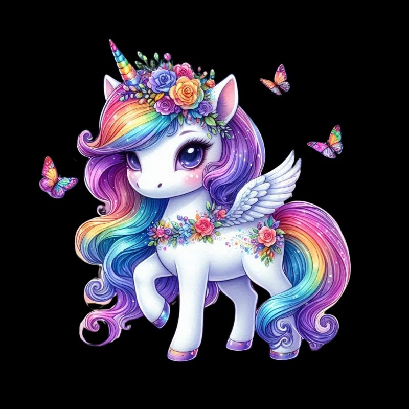 Ailes de licorne fleur arc-en-ciel