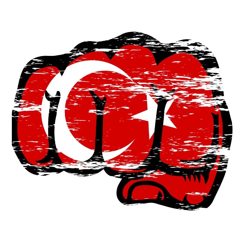 Poing de main drapeau turc utilisé