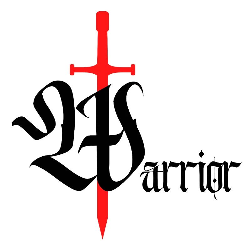 Gothic Krieger Design mit Schwert schwarzer Text