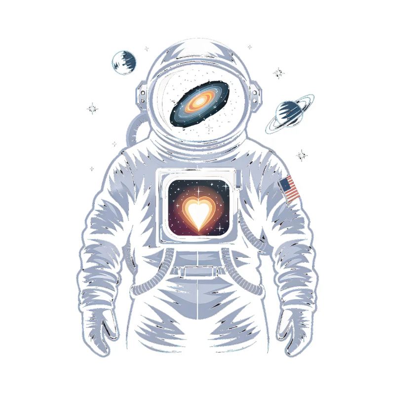 Conception d’astronaute de cœur de l’espace