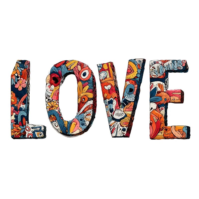 Conception créative de graffitis LOVE